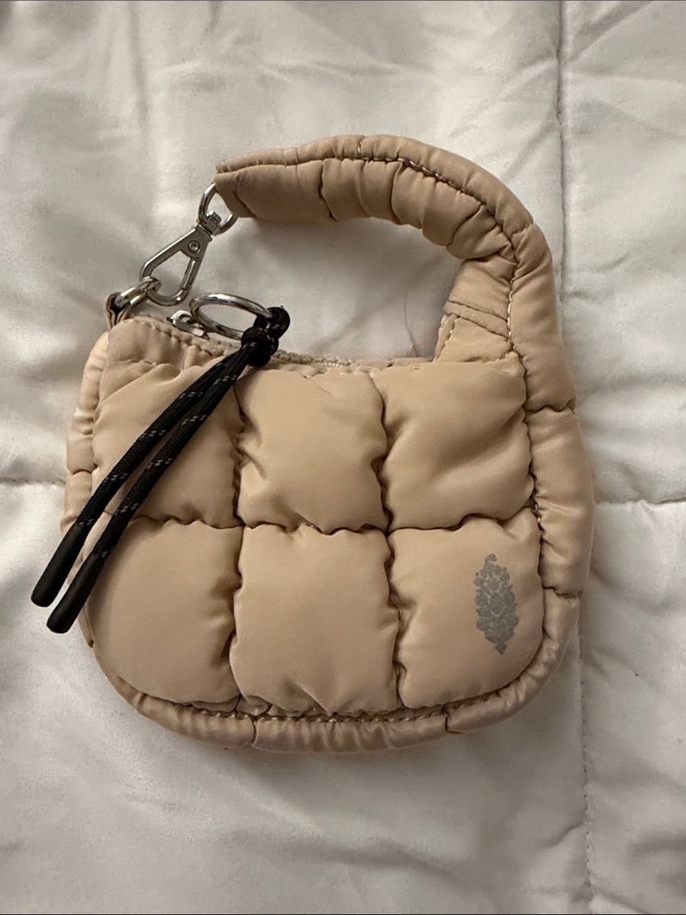 FP Movement by Free People Quilted Mini Handbag in Beige with Black Accents